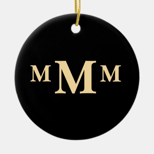 Gepersonaliseerde letter "M" monogram Sjabloon Keramisch Ornament (Voorkant)