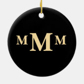 Gepersonaliseerde letter "M" monogram Sjabloon Keramisch Ornament (Achterkant)