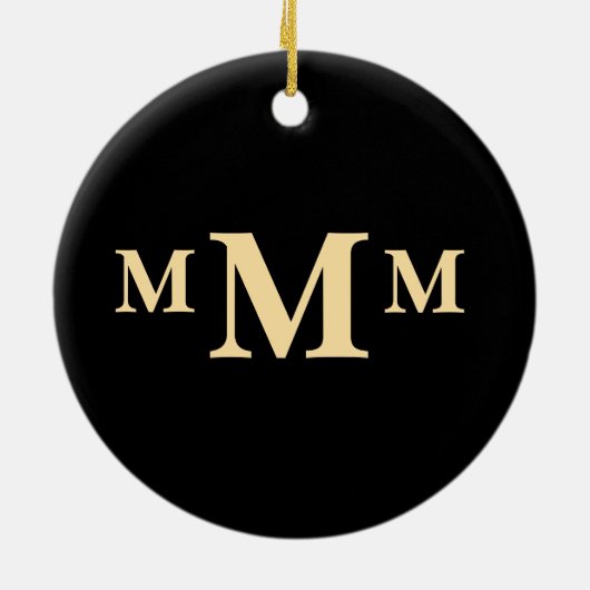 Gepersonaliseerde letter "M" monogram Sjabloon Keramisch Ornament (Achterkant)