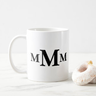 Gepersonaliseerde letter "M" monogram Sjabloon Koffiemok