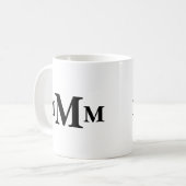 Gepersonaliseerde letter "M" monogram Sjabloon Koffiemok (Voorkant links)