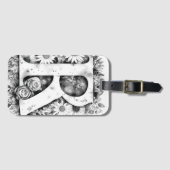 Gepersonaliseerde letter R Daisy Floral Waterverf Bagagelabel (Voorkant (horizontaal))