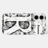Gepersonaliseerde letter R Elegante Bloemen Waterv Case-Mate iPhone Case (Achterkant (horizontaal))
