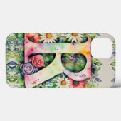 Gepersonaliseerde letter R Elegante Bloemen Waterv Case-Mate iPhone Case (Achterkant (horizontaal))
