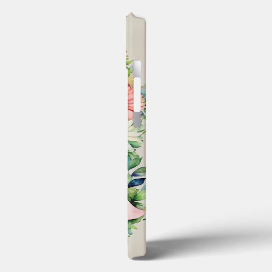 Gepersonaliseerde letter R Elegante Bloemen Waterv Case-Mate iPhone Case (Achterkant / Links)