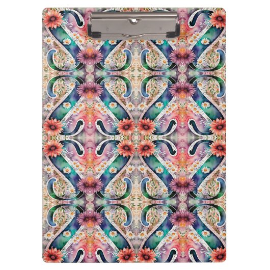 Gepersonaliseerde Letter S Bloemen Waterverf Leraa Klembord (Voorkant)