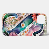 Gepersonaliseerde letter S Elegante Bloemen Waterv Case-Mate iPhone Case (Achterkant (horizontaal))