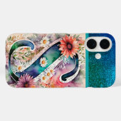 Gepersonaliseerde letter S Elegante Bloemen Waterv Case-Mate iPhone Case (Achterkant (horizontaal))