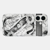 Gepersonaliseerde letter S Elegante Bloemen Waterv Case-Mate iPhone Case (Achterkant (horizontaal))