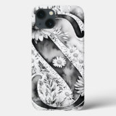 Gepersonaliseerde letter S Elegante Bloemen Waterv Case-Mate iPhone Case (Achterkant)