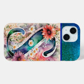 Gepersonaliseerde letter S Elegante Bloemen Waterv Case-Mate iPhone Case (Achterkant (horizontaal))