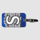 Gepersonaliseerde letter S Glitter Tattoo Flowers Bagagelabel (Voorkant (horizontaal))