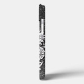 Gepersonaliseerde letter S zwart-wit glitter Case-Mate iPhone Case (Achterkant / Links)