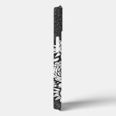 Gepersonaliseerde letter S zwart-wit glitter Case-Mate iPhone Case (Achterkant / Rechts)