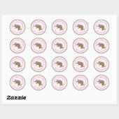 Gepersonaliseerde leuke armadillo happy birthday c ronde sticker (Vel)