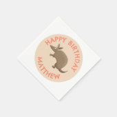 Gepersonaliseerde leuke armadillo happy birthday c servet (Hoek)