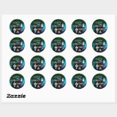 Gepersonaliseerde leuke astronaut collage ronde sticker (Vel)