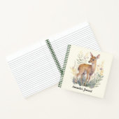 Gepersonaliseerde Leuke Baby Herten in Natuur Notitieboek (Binnen)