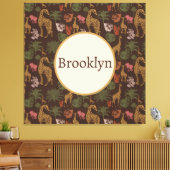 Gepersonaliseerde Leuke Bruine Safari Giraffe Bloe Canvas Afdruk (Insitu (Woonkamer))