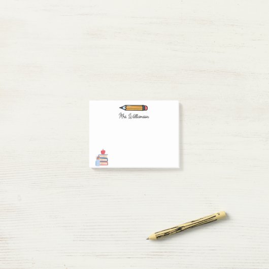 Gepersonaliseerde Leuke Crayon Leraar Terug naar S Post-it® Notes (Op bureau)