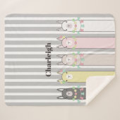 Gepersonaliseerde Leuke Dier Kleurrijke Lamas Kind Sherpa Deken (Voorkant (horizontaal))