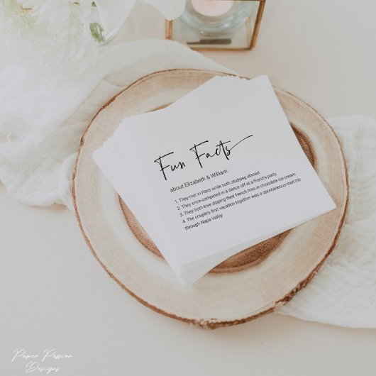 Gepersonaliseerde Leuke Feiten Bruiloft Cocktail s Servet