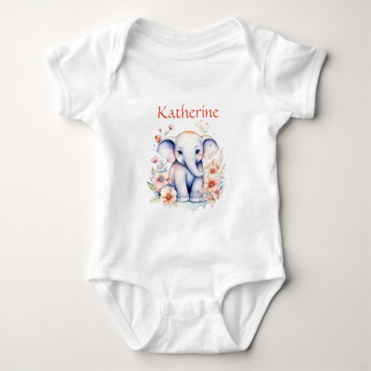Gepersonaliseerde Leuke Illustratie van een Baby O Romper (Voorkant)