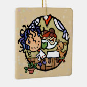 Gepersonaliseerde Leuke Italiaanse Koken Spaghetti Keramisch Ornament (Rechts)