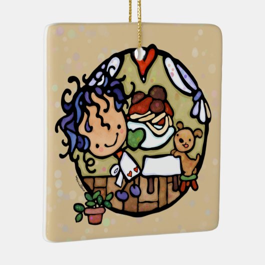 Gepersonaliseerde Leuke Italiaanse Koken Spaghetti Keramisch Ornament (Rechts)