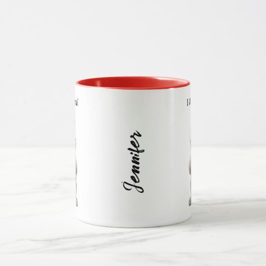 Gepersonaliseerde Leuke Kat Kerst Mok (Midden)