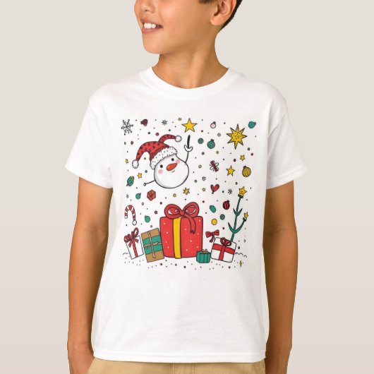 Gepersonaliseerde Leuke Kerst kinder T-shirts (Voorkant)