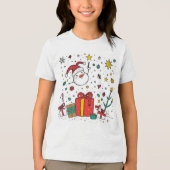 Gepersonaliseerde Leuke Kerst t-shirt voor kindere (Voorkant)