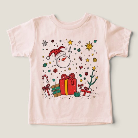Gepersonaliseerde Leuke Kerst t-shirt voor Peuters (Design voorkant)