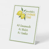 Gepersonaliseerde leuke Kinder limonade stand Reclamebord Met Voetstuk (Voorkant)