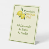 Gepersonaliseerde leuke Kinder limonade stand Reclamebord Met Voetstuk (Voorkant)