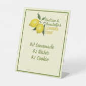 Gepersonaliseerde leuke Kinder limonade stand Reclamebord Met Voetstuk (Voorkant)