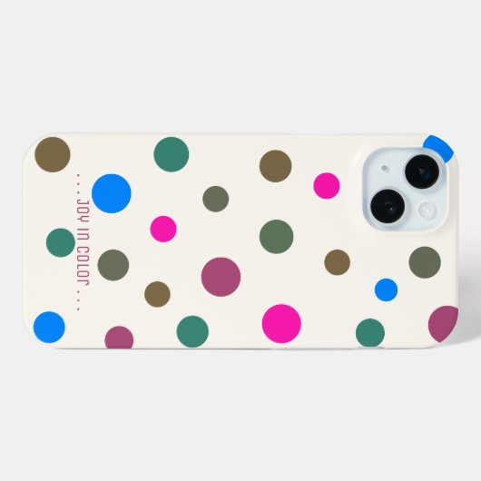 Gepersonaliseerde Leuke Kleurrijke Cirkels, Raspbe Case-Mate iPhone Case (Achterkant (horizontaal))