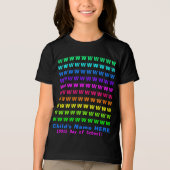 Gepersonaliseerde Leuke, Kleurrijke Kind 100ste Da Tri-Blend Shirt (Voorkant)