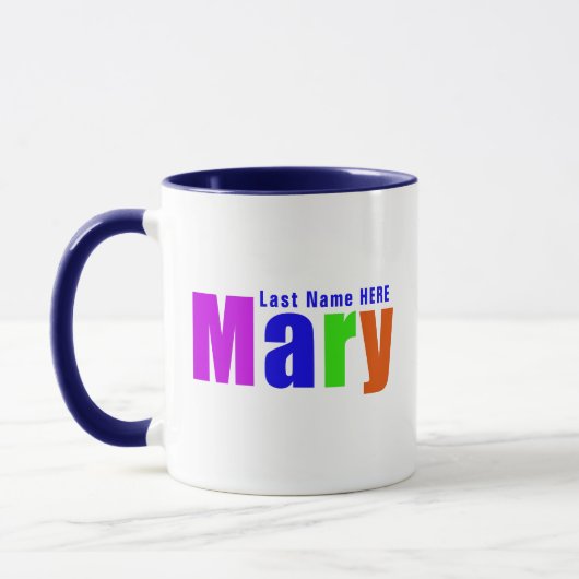 Gepersonaliseerde Leuke Kleurrijke "Mary" Naam, Do Mok (Links)
