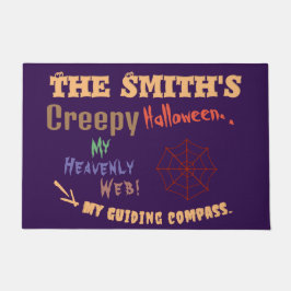 Gepersonaliseerde Leuke Paarse Halloween Spider We Deurmat