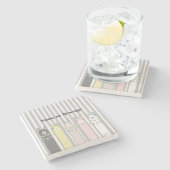 Gepersonaliseerde Leuke Retro Kleurrijke Lama's Me Stenen Onderzetter (Zijkant)