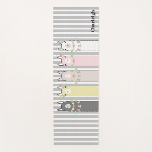 Gepersonaliseerde Leuke Retro Kleurrijke Lama's Me Yogamat (Voorkant)