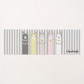 Gepersonaliseerde Leuke Retro Kleurrijke Lama's Me Yogamat (Voorkant (horizontaal))