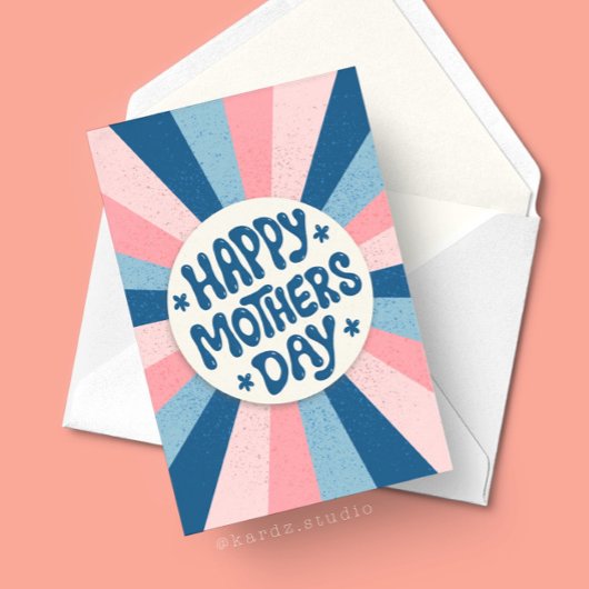 Gepersonaliseerde leuke typografie Happy Mothers D Kaart