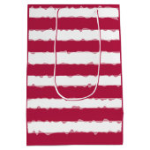 Gepersonaliseerde Leuke Vakantie Rood, Wit Lint St Medium Cadeauzakje (Achterkant)