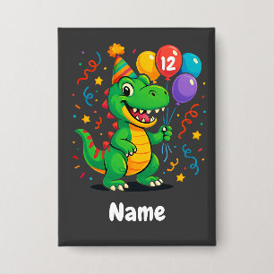 Gepersonaliseerde Leuke Verjaardag Dino Kinder Button