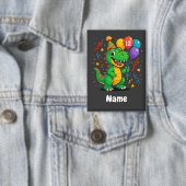 Gepersonaliseerde Leuke Verjaardag Dino Kinder Button (Insitu)