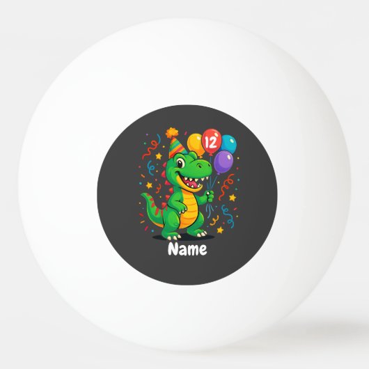 Gepersonaliseerde Leuke Verjaardag Dino Kinder Pingpongbal (Voorkant)