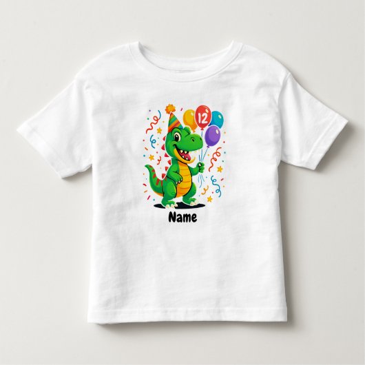 Gepersonaliseerde Leuke Verjaardag Dino Kinder Shirts (Voorkant)