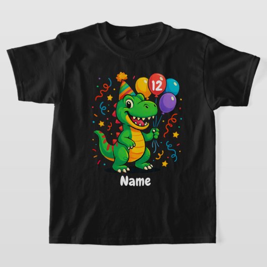Gepersonaliseerde Leuke Verjaardag Dino T-shirt (Laagn)